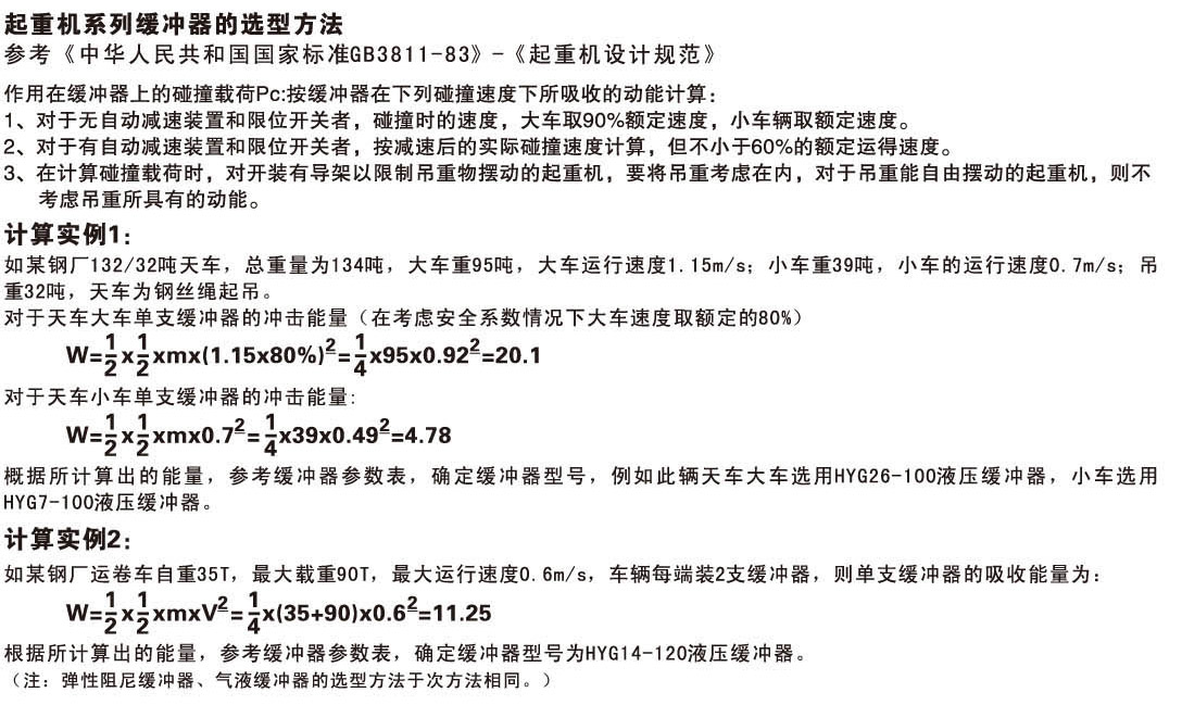 起重機用緩沖器選型方法